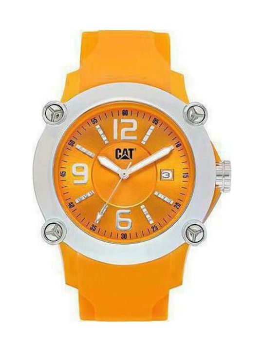 fixedratio cat ranger silver case orange dial and silicon strap p